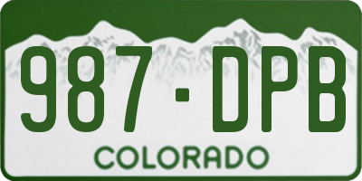 CO license plate 987DPB