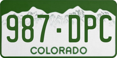 CO license plate 987DPC