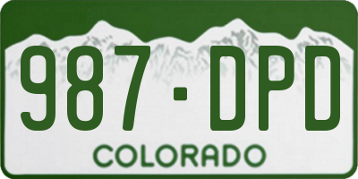 CO license plate 987DPD