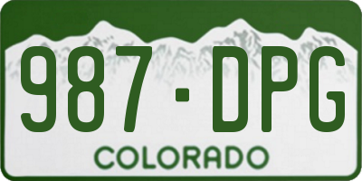 CO license plate 987DPG