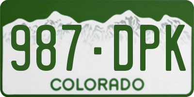 CO license plate 987DPK
