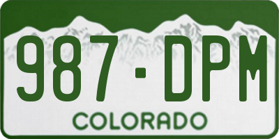 CO license plate 987DPM