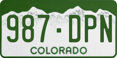 CO license plate 987DPN