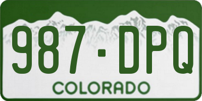 CO license plate 987DPQ