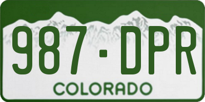 CO license plate 987DPR