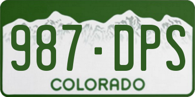 CO license plate 987DPS