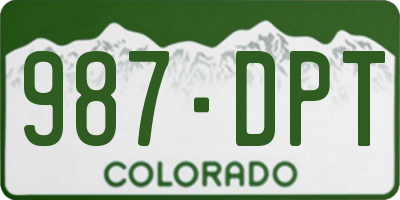 CO license plate 987DPT