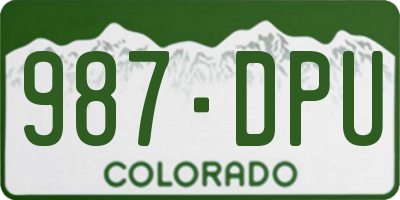 CO license plate 987DPU
