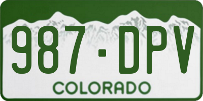 CO license plate 987DPV