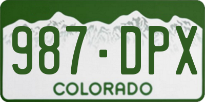 CO license plate 987DPX
