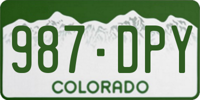 CO license plate 987DPY