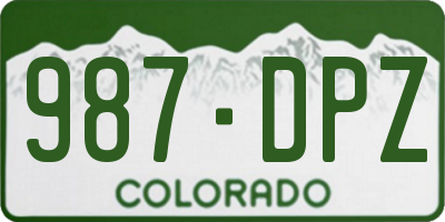 CO license plate 987DPZ
