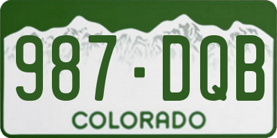 CO license plate 987DQB