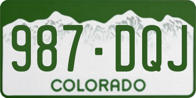 CO license plate 987DQJ