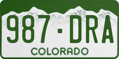 CO license plate 987DRA
