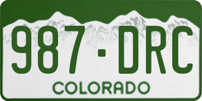 CO license plate 987DRC