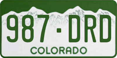 CO license plate 987DRD