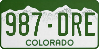 CO license plate 987DRE
