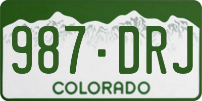 CO license plate 987DRJ