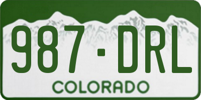 CO license plate 987DRL