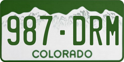 CO license plate 987DRM