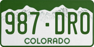 CO license plate 987DRO