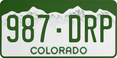 CO license plate 987DRP