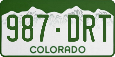 CO license plate 987DRT