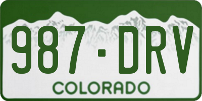 CO license plate 987DRV