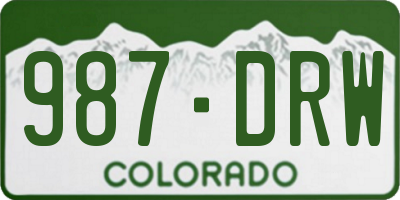 CO license plate 987DRW