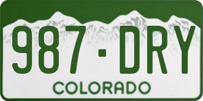 CO license plate 987DRY