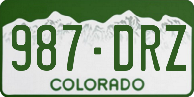 CO license plate 987DRZ