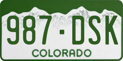 CO license plate 987DSK