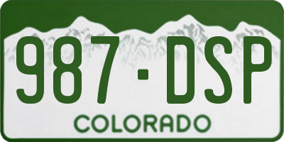 CO license plate 987DSP