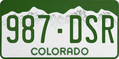 CO license plate 987DSR