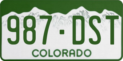 CO license plate 987DST