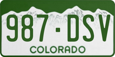 CO license plate 987DSV