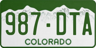 CO license plate 987DTA