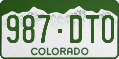 CO license plate 987DTO
