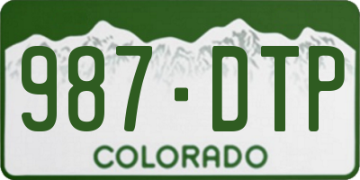 CO license plate 987DTP