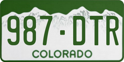 CO license plate 987DTR