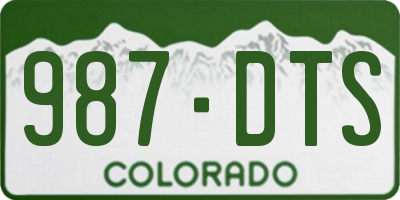 CO license plate 987DTS