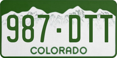 CO license plate 987DTT