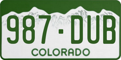 CO license plate 987DUB