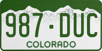 CO license plate 987DUC