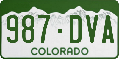 CO license plate 987DVA