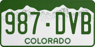CO license plate 987DVB