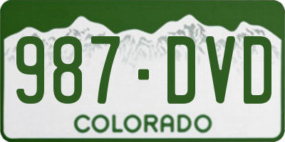 CO license plate 987DVD