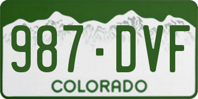 CO license plate 987DVF