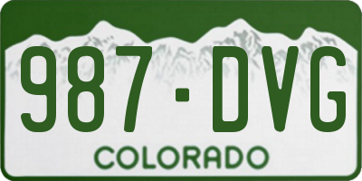 CO license plate 987DVG